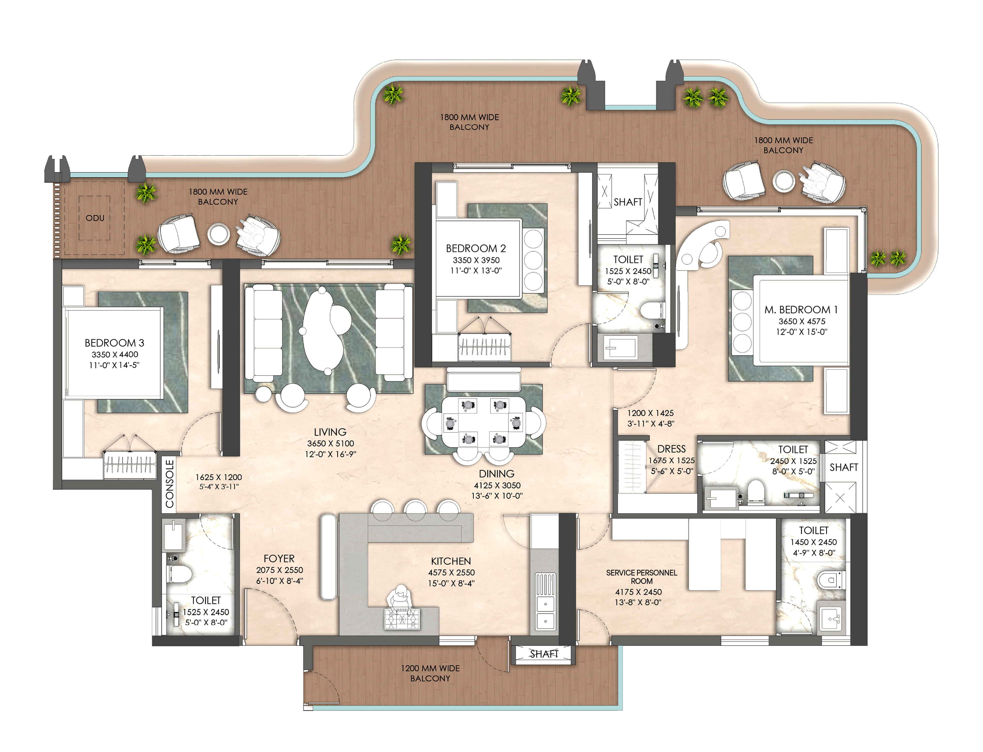 3 BHK + UTILITY