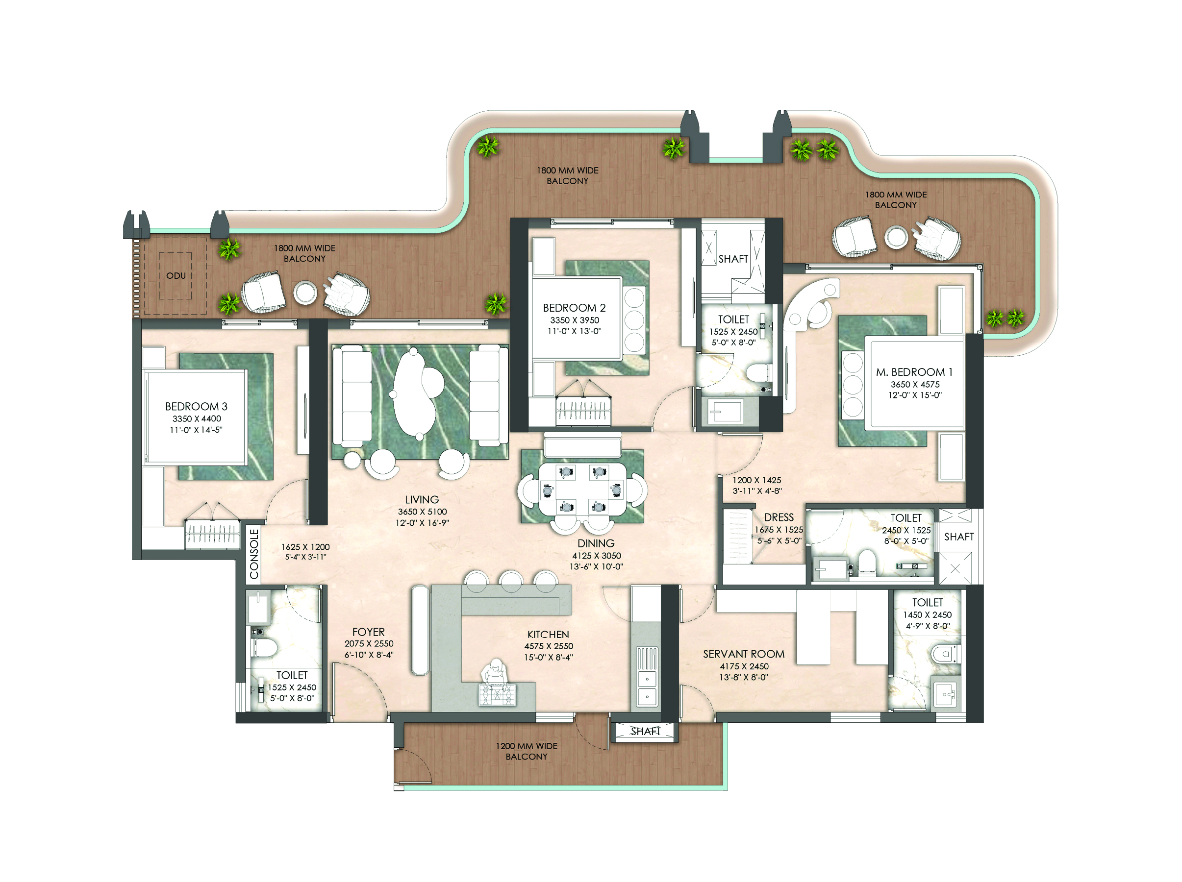 3 BHK + UTILITY