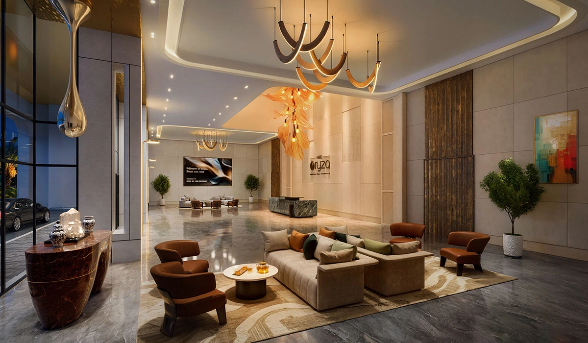 Club lobby interior at The Oryza, Sector 88A Gurugram